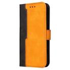 For iPhone 15 Stitching-color Leather Phone Case(Orange) - 2