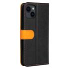 For iPhone 15 Stitching-color Leather Phone Case(Orange) - 3