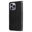 For iPhone 16 Pro Max Fashion Calf Texture Zipper Leather Phone Case(Black) - 3