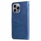 For iPhone 16 Pro Max Fashion Calf Texture Zipper Leather Phone Case(Blue) - 3