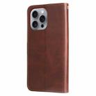 For iPhone 16 Pro Max Fashion Calf Texture Zipper Leather Phone Case(Brown) - 3