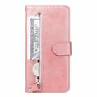 For iPhone 16 Pro Fashion Calf Texture Zipper Leather Phone Case(Rose Gold) - 2