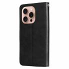 For iPhone 16 Pro Fashion Calf Texture Zipper Leather Phone Case(Black) - 3