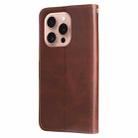 For iPhone 16 Pro Fashion Calf Texture Zipper Leather Phone Case(Brown) - 3