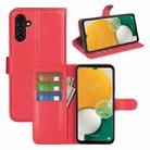 For Samsung Galaxy A14 5G Litchi Texture Horizontal Flip Phone Case with Holder(Red) - 1