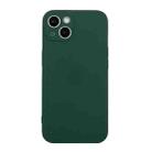 For iPhone 15 Plus Straight Edge Solid Color TPU Shockproof Phone Case(Dark Green) - 1