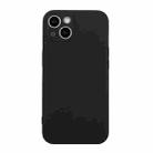 For iPhone 15 Plus Straight Edge Solid Color TPU Shockproof Phone Case(Black) - 1