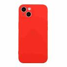 For iPhone 15 Plus Straight Edge Solid Color TPU Shockproof Phone Case(Red) - 1