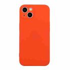 For iPhone 15 Plus Straight Edge Solid Color TPU Shockproof Phone Case(Orange) - 1