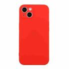 For iPhone 15 Straight Edge Solid Color TPU Shockproof Phone Case(Red) - 1