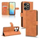 For Tecno Pop 8 Skin Feel Magnetic Flip Leather Phone Case(Brown) - 1