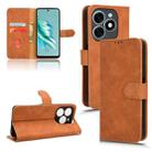 For Tecno Spark 20 Skin Feel Magnetic Flip Leather Phone Case(Brown) - 1