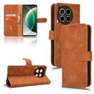 For Tecno Camon 30 4G Skin Feel Magnetic Flip Leather Phone Case(Brown) - 1