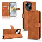 For Tecno Pop 9 Skin Feel Magnetic Flip Leather Phone Case(Brown) - 1