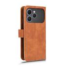 For Tecno Spark 40 4G Skin Feel Magnetic Flip Leather Phone Case(Brown) - 3