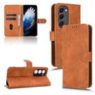 For Tecno Spark 40 Pro+ Skin Feel Magnetic Flip Leather Phone Case(Brown) - 1