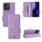 For Motorola Edge 40 Magnetic Clasp Leather Phone Case(Purple) - 1