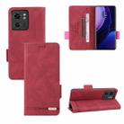 For Motorola Edge 40 Magnetic Clasp Leather Phone Case(Red) - 1