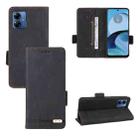 For Motorola Moto G14 Magnetic Clasp Leather Phone Case(Black) - 1