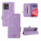 For Motorola Edge 50 Pro Magnetic Clasp Leather Phone Case(Purple) - 1