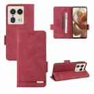 For Motorola Edge 50 Ultra Magnetic Clasp Leather Phone Case(Red) - 1