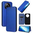 For Realme 11 5G Carbon Fiber Texture Flip Leather Phone Case(Blue) - 1