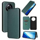 For Realme 11 5G Carbon Fiber Texture Flip Leather Phone Case(Green) - 1