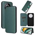 For Realme 11 Pro / 11 Pro+ Carbon Fiber Texture Flip Leather Phone Case(Green) - 1