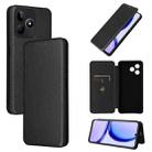 For Realme C53 4G / Narzo N53 4G Carbon Fiber Texture Flip Leather Phone Case(Black) - 1