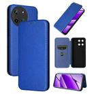 For Realme 11 4G Global Carbon Fiber Texture Flip Leather Phone Case(Blue) - 1