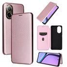 For Realme C67 4G Carbon Fiber Texture Flip Leather Phone Case(Pink) - 1