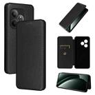 For Realme GT 6 / GT 6T Carbon Fiber Texture Flip Leather Phone Case(Black) - 1