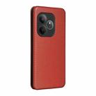 For Realme GT 6 / GT 6T Carbon Fiber Texture Flip Leather Phone Case(Brown) - 3