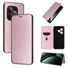 For Realme GT Neo6 / GT Neo6 SE Carbon Fiber Texture Flip Leather Phone Case(Pink) - 1