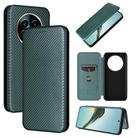 For Realme 13 Pro / 13 Pro+ Carbon Fiber Texture Flip Leather Phone Case(Green) - 1