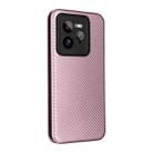 For Realme CT7 Pro Carbon Fiber Texture Flip Leather Phone Case(Pink) - 3