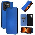 For Realme CT7 Pro Carbon Fiber Texture Flip Leather Phone Case(Blue) - 1