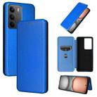 For Realme C75 4G Carbon Fiber Texture Flip Leather Phone Case(Blue) - 1