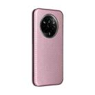 For Realme 14 Pro 5G Global Carbon Fiber Texture Flip Leather Phone Case(Pink) - 3