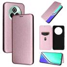 For Realme P3 Pro 5G Carbon Fiber Texture Flip Leather Phone Case(Pink) - 1