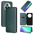For Realme P3 Pro 5G Carbon Fiber Texture Flip Leather Phone Case(Green) - 1
