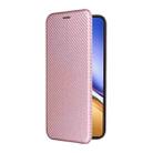 For Realme 14 5G Global Carbon Fiber Texture Flip Leather Phone Case(Pink) - 2