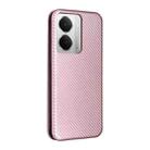 For Realme 14 5G Global Carbon Fiber Texture Flip Leather Phone Case(Pink) - 3