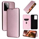 For Realme Neo7x 5G Carbon Fiber Texture Flip Leather Phone Case(Pink) - 1