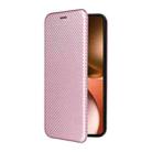 For Realme GT 7 Global Carbon Fiber Texture Flip Leather Phone Case(Pink) - 2