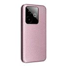 For Realme GT 7 Global Carbon Fiber Texture Flip Leather Phone Case(Pink) - 3