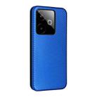 For Realme GT 7 Global Carbon Fiber Texture Flip Leather Phone Case(Blue) - 3