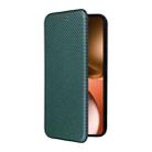 For Realme GT 7 Global Carbon Fiber Texture Flip Leather Phone Case(Green) - 2