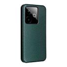 For Realme GT 7 Global Carbon Fiber Texture Flip Leather Phone Case(Green) - 3