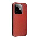 For Realme GT 7 Global Carbon Fiber Texture Flip Leather Phone Case(Brown) - 3
